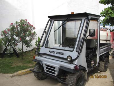 The latest in Police Vehicles! A Cute Police Mule for Taboga Island.